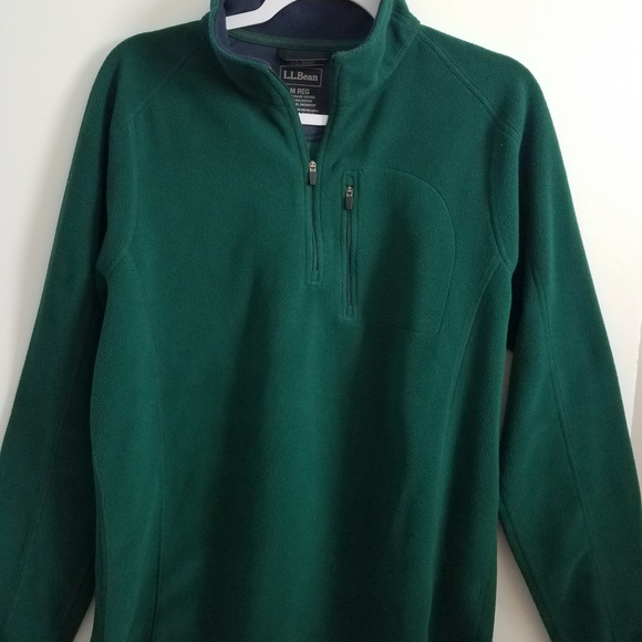 NWOT L.L BEAN 280962 Green Fleece Pullover Sweater Sz M - Picture 2 of 5